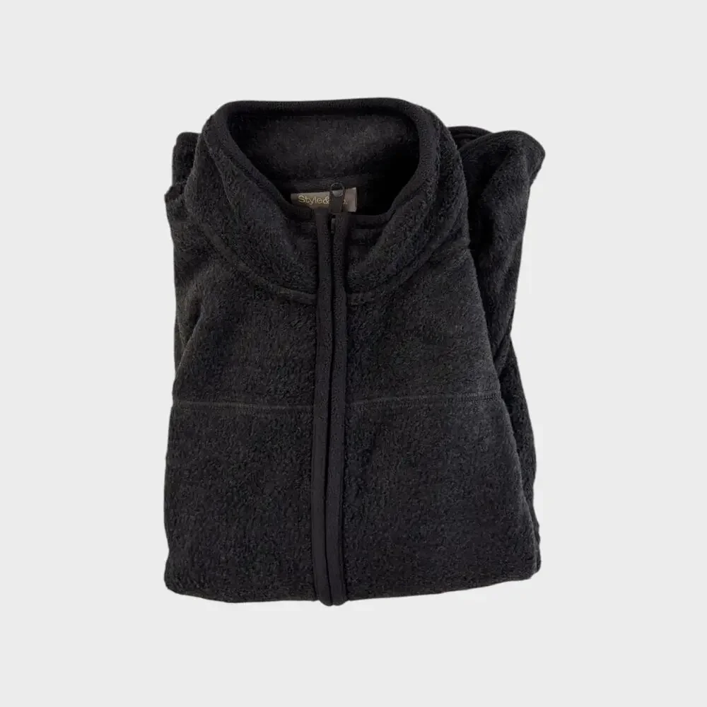 Style & Co Womens XL Charcoal Gray Fleece Full Zip Jacket